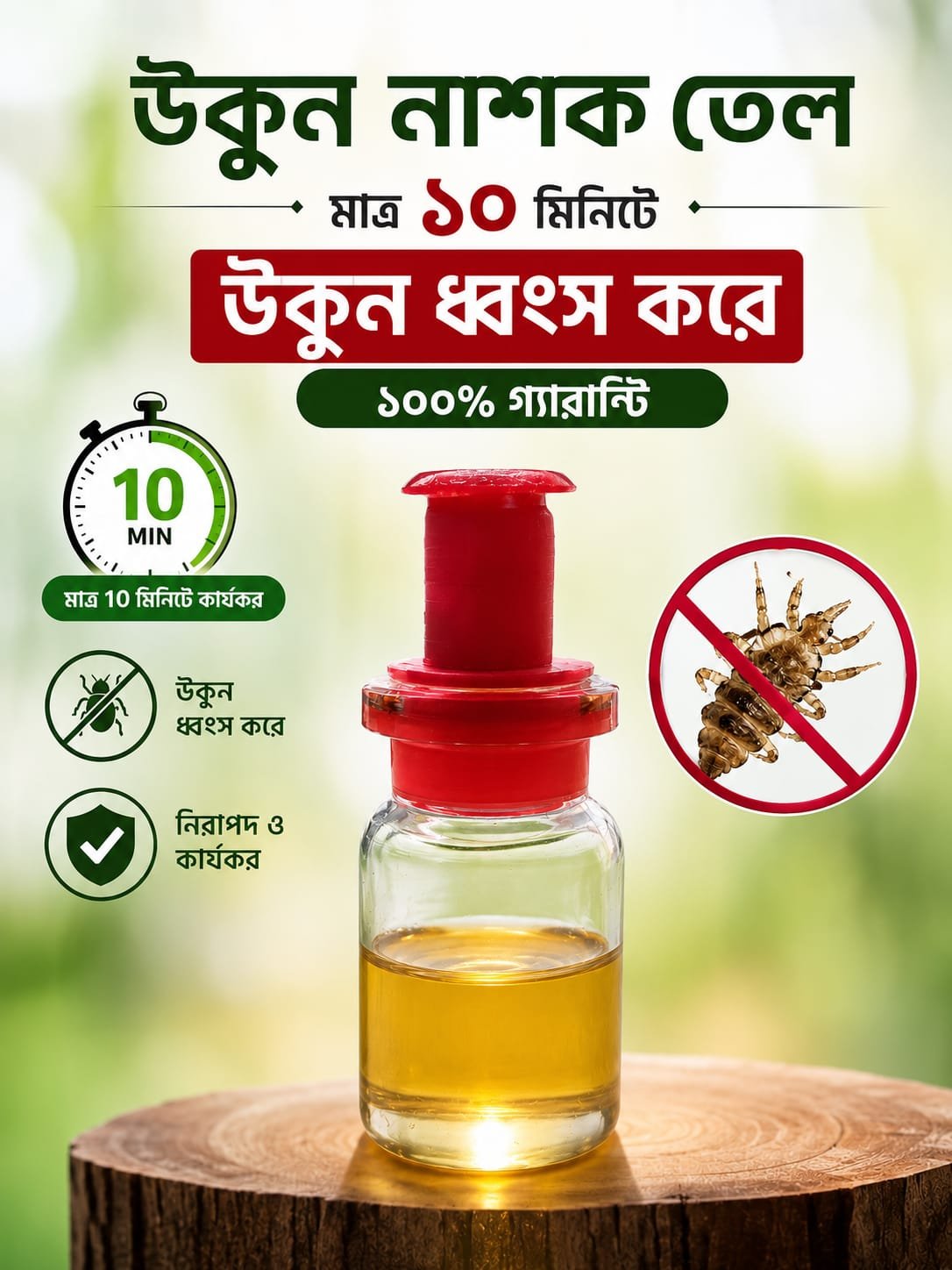 বন শেকড় উকুন নাশক তেল